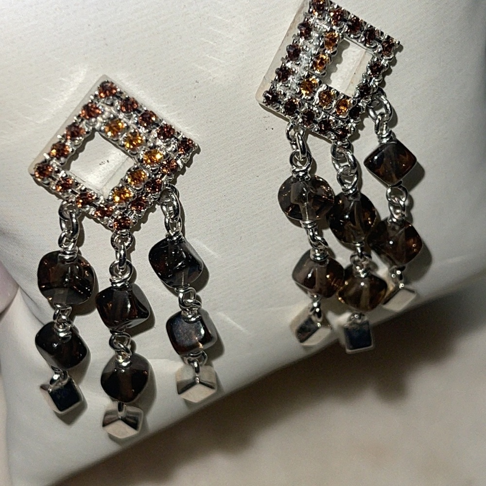 925 Smoky Quartz Earrings